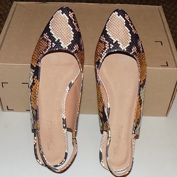 Madewell Margo Python leather slingbacks US 8.5 - Picture 4 of 12